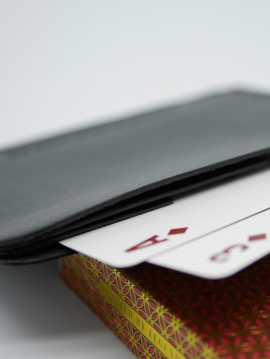 Leather tab card wallet